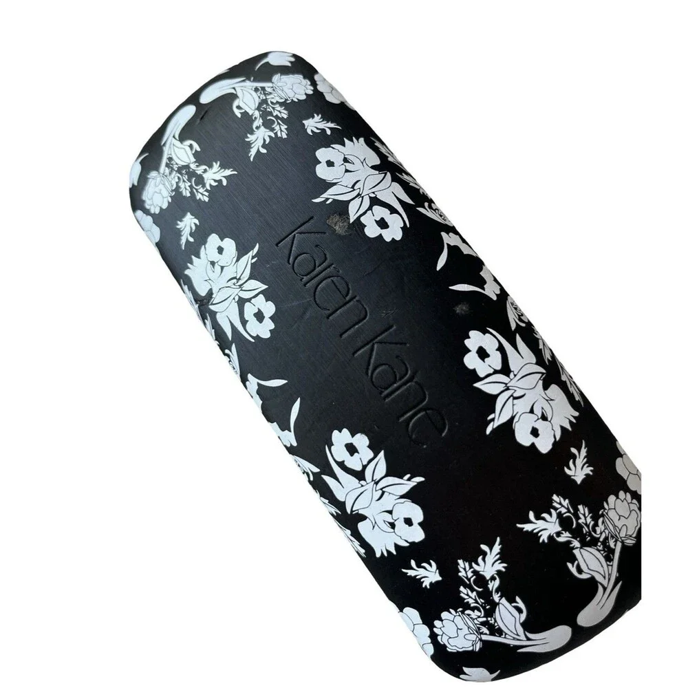 Karen Kane Floral Hard Eyeglass Case Black White Glasses Sunglasses Case